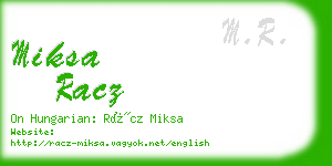 miksa racz business card